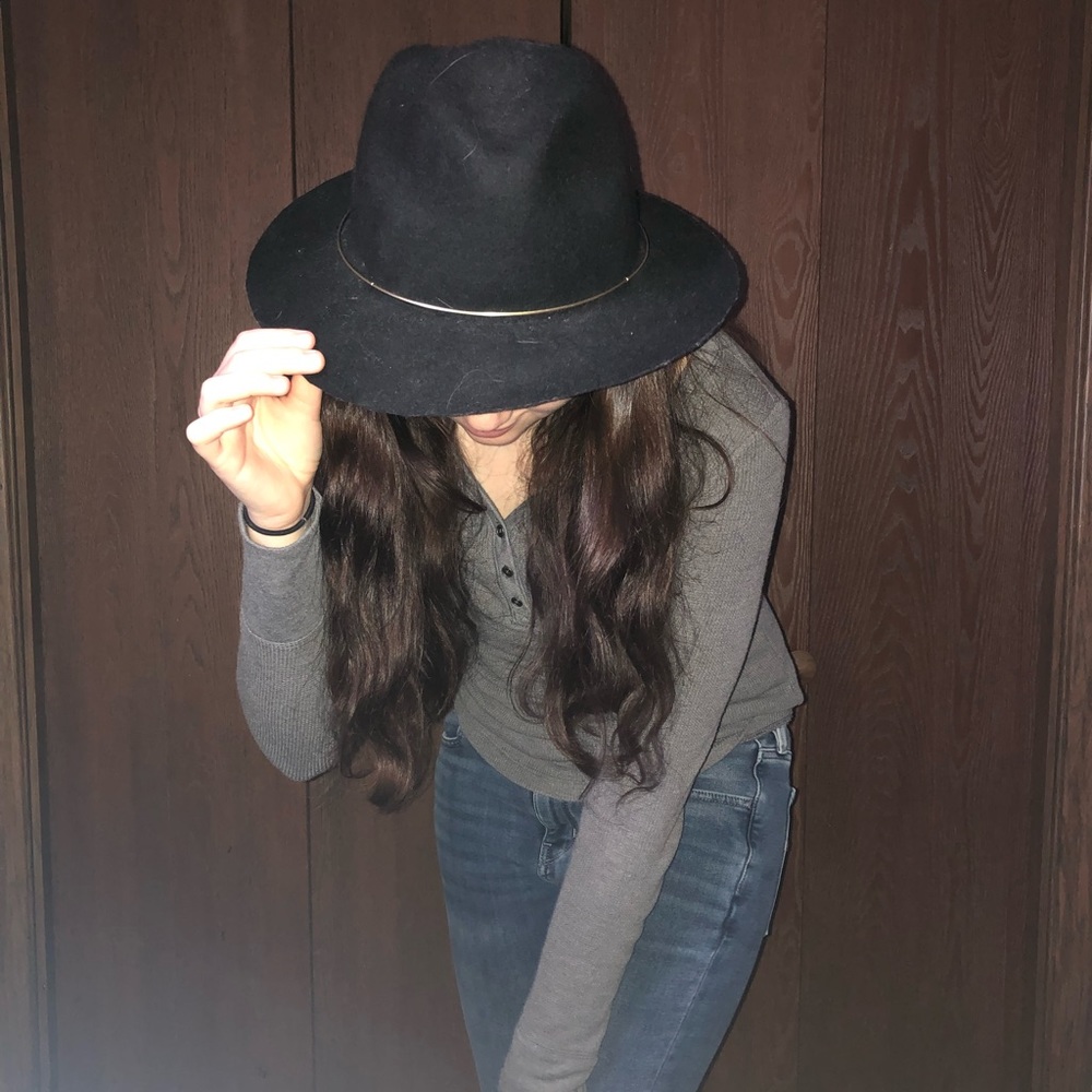 Forever21 Panama Hat with Gold Rim
